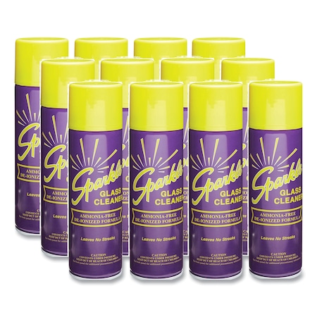 Sparkle Liquid Glass Cleaner, Unscented, Aerosol Can, 12 PK 20620